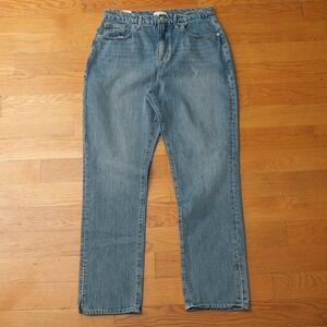 Good American Good Boy Jeans Medium Blue Wash Denim Straight Leg Size 12/31 NWT